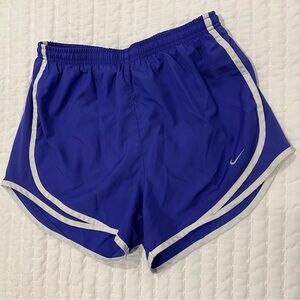 Small Nike Women's Dry Tempo Shorts purple and white